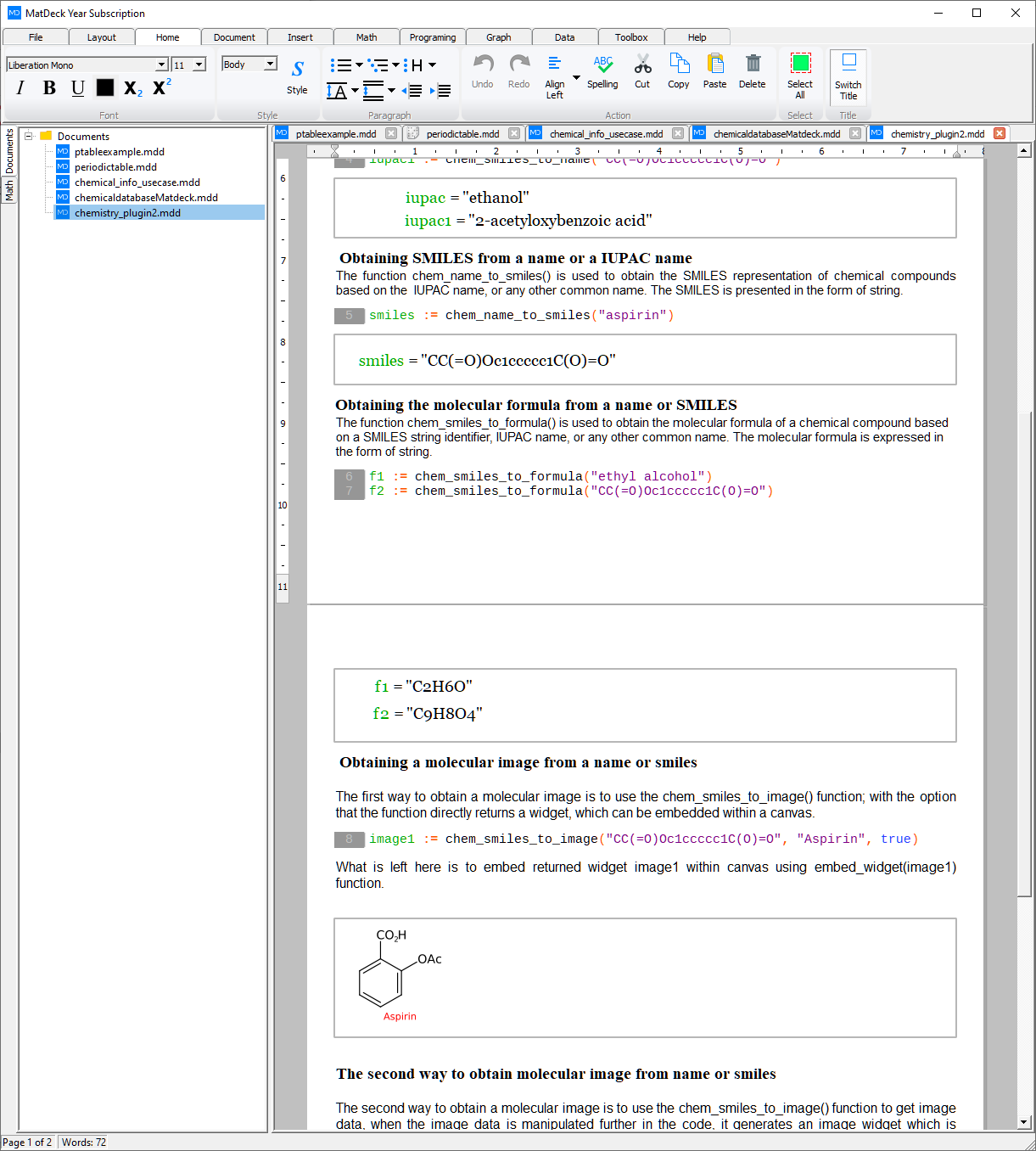 free chemistry database software